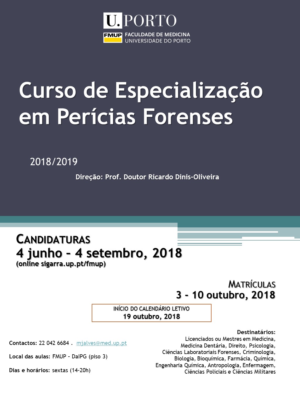 Curso de Especialização em Perícias Forenses - 2018-2019